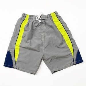 True boys gray panel swim trunks